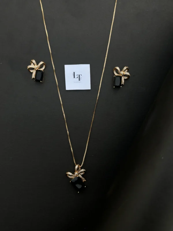 Bow Necklace Earrings