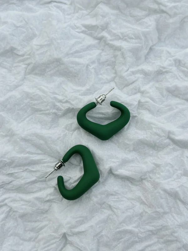 Green Demi Hoop Earrings